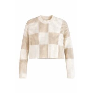 Moon & Madison Cream‎ Cropped Knit Sweater | Cozy Neutral Ribbed Pullover